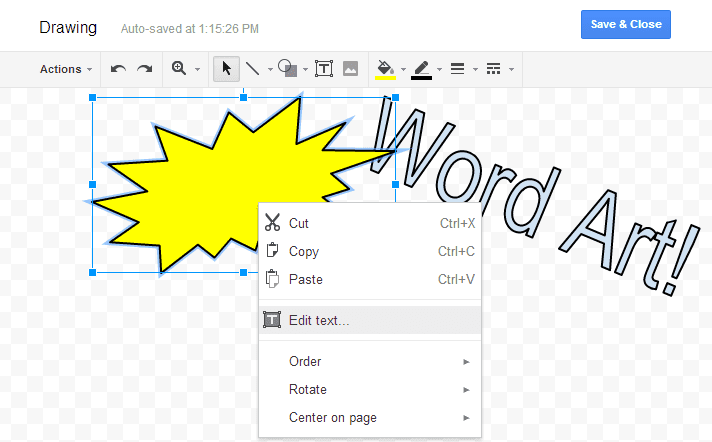 google docs insert callout text