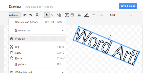 google docs insert word art resized 600