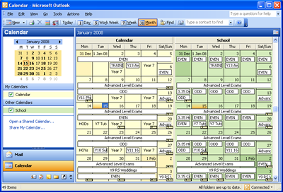Outlook Calendar - Grid Screenshot