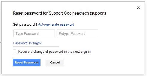reset password