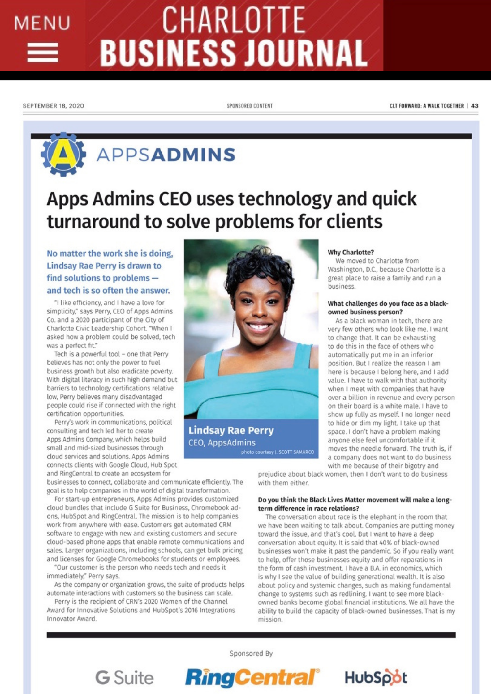 Apps Admins Charlotte Business Journal 